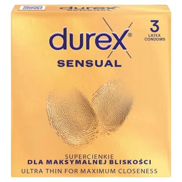 Durex Sensual, prezerwatywy supercienkie, 3 sztuki