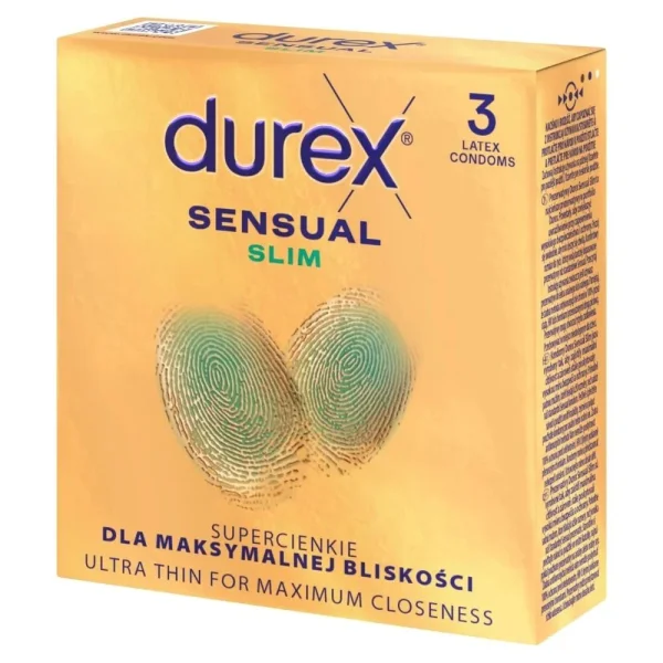 Durex Sensual Slim, prezerwatywy super cienkie, 3 sztuki