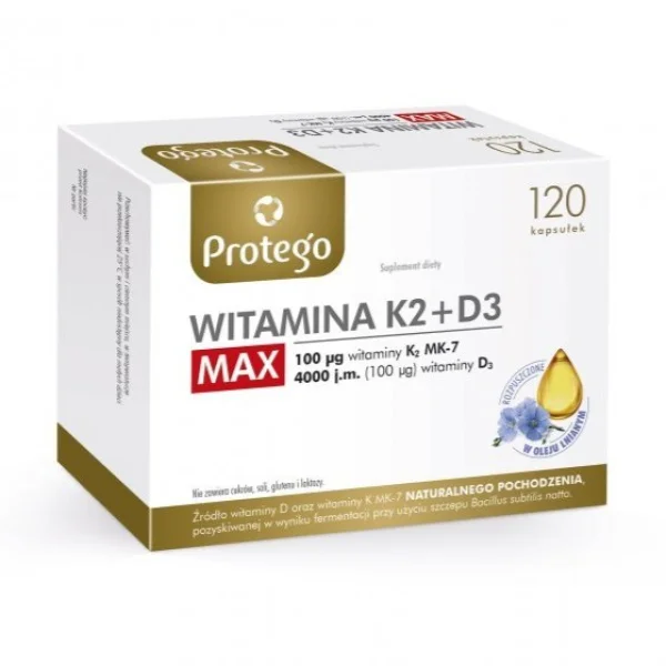 Protego Witamina K2 + D3 MAX, 120 kapsułek