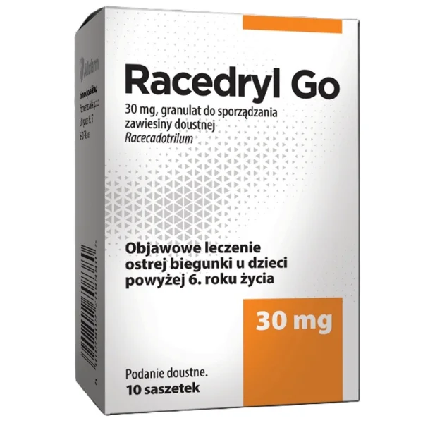Racedryl Go 30 mg, granulat do sporządzania zawiesiny doustnej, powyżej 6 lat, 10 saszetek