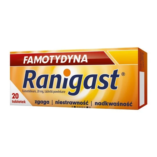 Famotydyna Ranigast 20 mg, 20 tabletek powlekanych