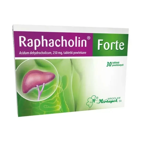 Raphacholin Forte 250 mg, 30 tabletek powlekanych