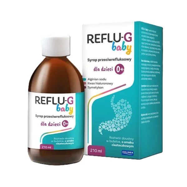 Reflu-G Baby, syrop przeciwrefluksowy dla dzieci, od urodzenia, 210 ml