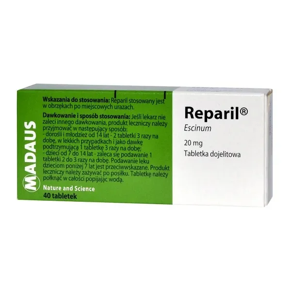 Reparil 20 mg, 40 tabletek dojelitowych