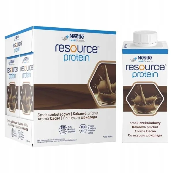 Resource Protein, preparat odżywczy, smak czekoladowy, 4 x 200 ml