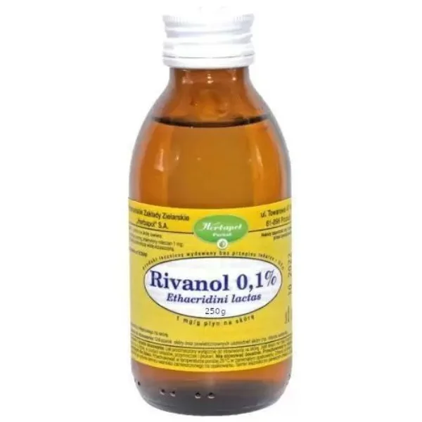 Herbapol Poznań Rivanol 0,1%, roztwór do stosowania na skórę 1 mg/g, 250 g