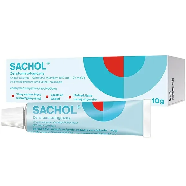 Sachol (87,1 mg + 0,1 mg)/g, żel stomatologiczny, 10 g