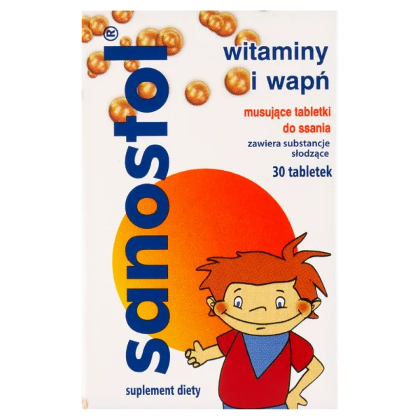 Sanostol, dla dzieci od 4 lat, 30 tabletek musujących do ssania