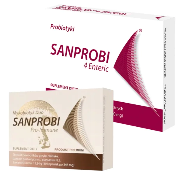 Sanprobi Pro-Immune 40 kapsułek + Sanprobi 4 Enteric, 20 kapsułek