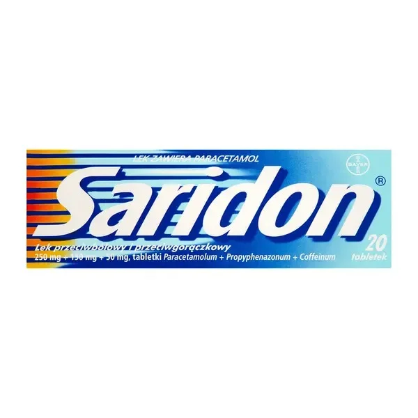 Saridon 250 mg + 150 mg + 50 mg, 20 tabletek (import równoległy)