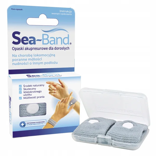 Sea-Band, opaski akupresurowe przeciw mdłościom, 2 sztuk