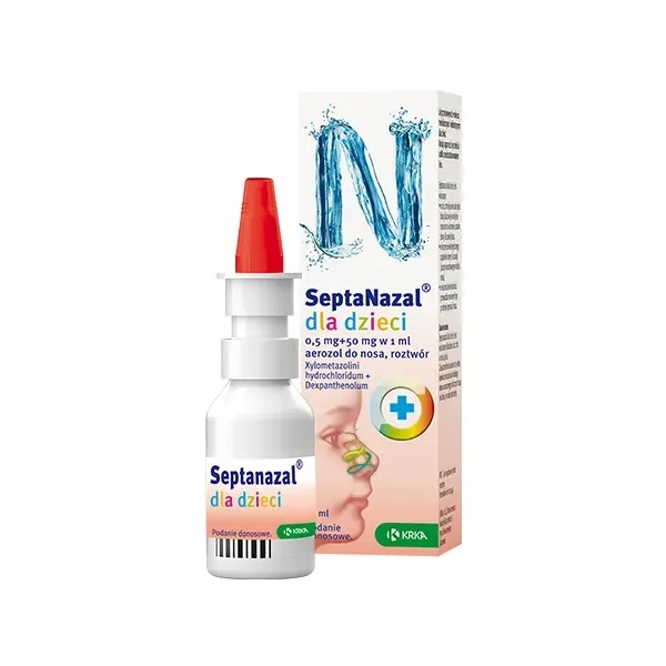 SeptaNazal dla dzieci (0,5 mg + 50 mg)/ml, aerozol do nosa, od 2 do 6 lat, 10 ml