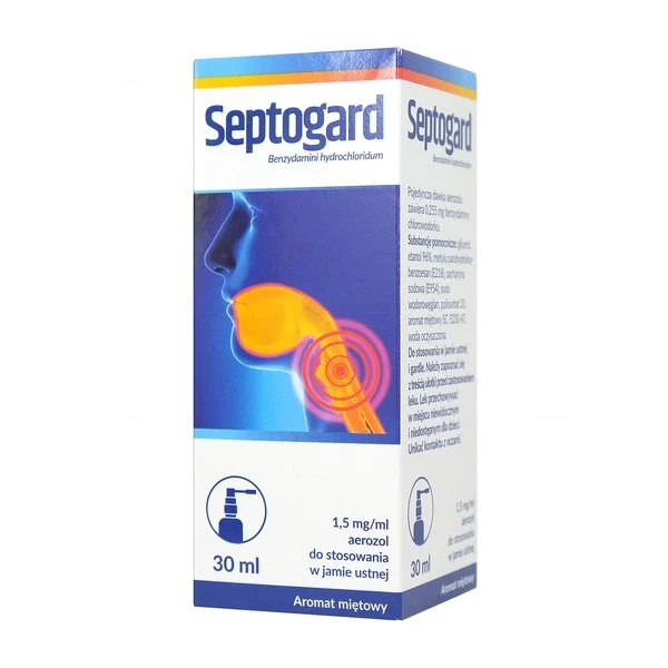 Septogard 1,5 mg/ml, aerozol do stosowania w jamie ustnej, 30 ml