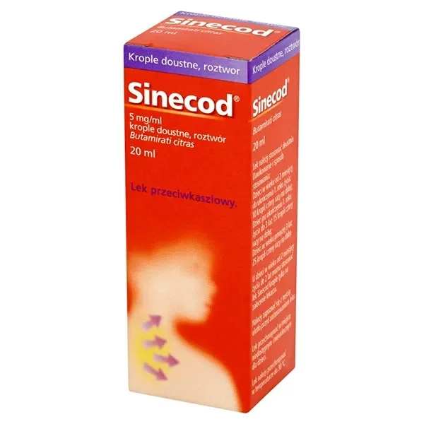 Sinecod 5 mg/ 1 ml, krople doustne dla dzieci, 20 ml