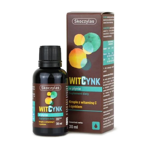Skoczylas WitCynk, witamina C z cynkiem, krople, 30 ml