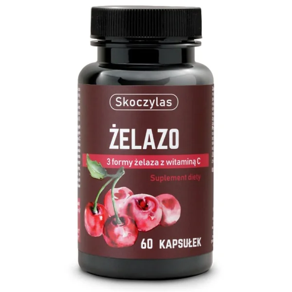 Skoczylas Żelazo, 3 formy z witaminą C, 60 kapsułek