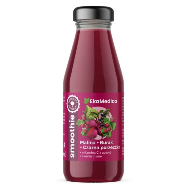 EkaMedica, smoothie, malina-burak-czarna porzeczka, 250 ml