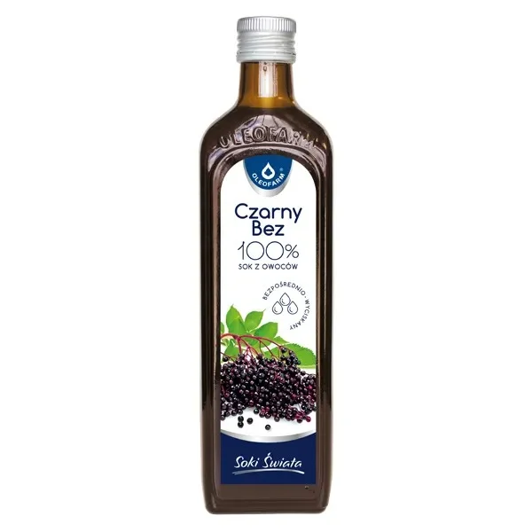 Oleofarm Soki Świata Czarny bez, 100% sok z owoców, 490 ml