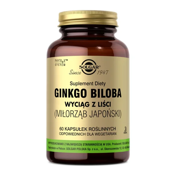 Solgar Ginkgo Biloba, 60 kapsułek