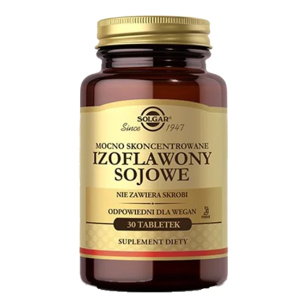 Solgar Izoflawony sojowe, silnie skoncentrowane, 30 tabletek