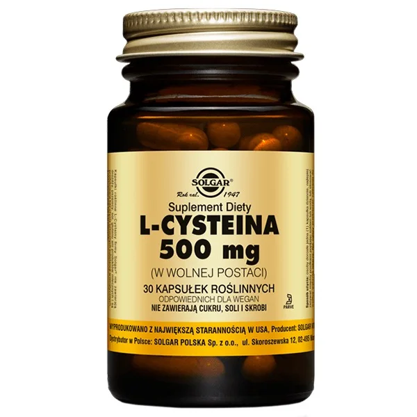 Solgar L-Cysteina 500 mg, 30 kapsułek roślinnych