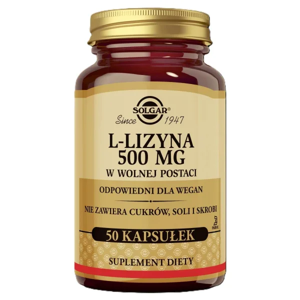 Solgar L-Lizyna w wolnej postaci, 50 kapsułek