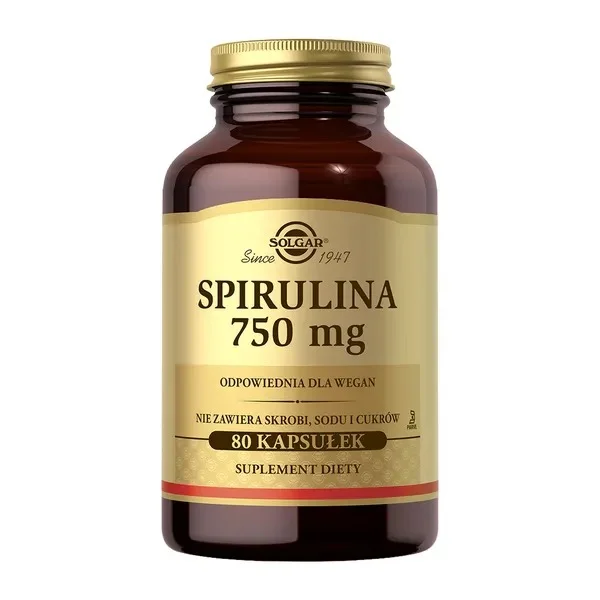 Solgar Spirulina 750 mg, 80 kapsułek