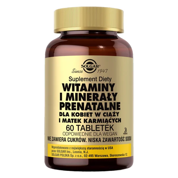 Solgar Witaminy i Minerały Prenatalne, 60 tabletek