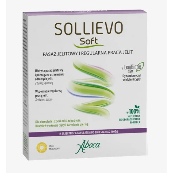Aboca Sollievo Soft, na zaparcia i regularną pracę jelit, 14 saszetek