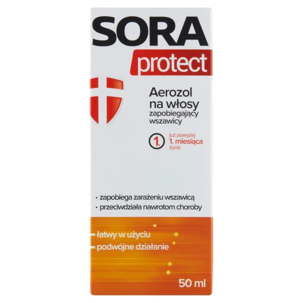 Sora Protect, aerozol na włosy zapobiegający wszawicy, 50 ml