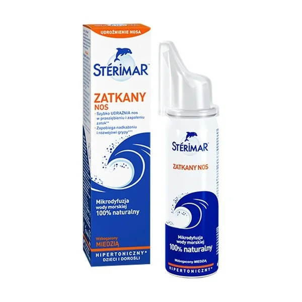 Sterimar Zatkany Nos, spray hipertoniczny do nosa wzbogacony miedzią, 50 ml
