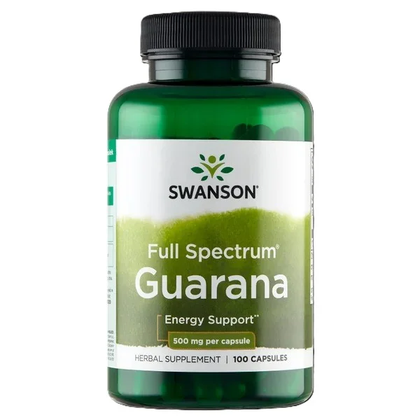 Swanson Guarana 500 mg, 100 kapsułek