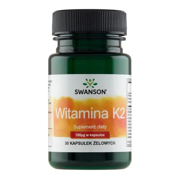 Swanson K2, witamina K 100 µg, 30 kapsułek żelowych
