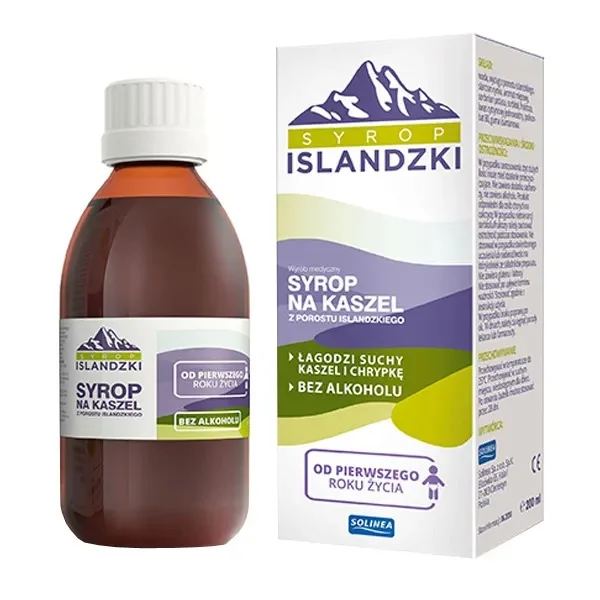 Syrop islandzki na kaszel, od 1 roku, bez alkoholu, 200 ml