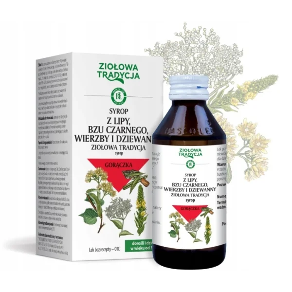 Ziołowa Tradycja Syrop z lipy bzu czarnego, wierzby i dziewanny, 125 g