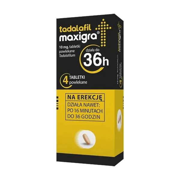 Tadalafil Maxigra, 10 mg, 4 tabletki powlekane