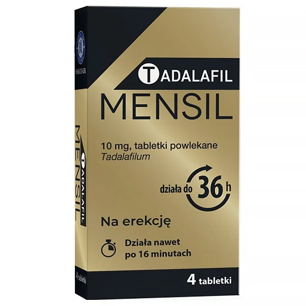 Tadalafil Mensil 10 mg, 4 tabletki powlekane