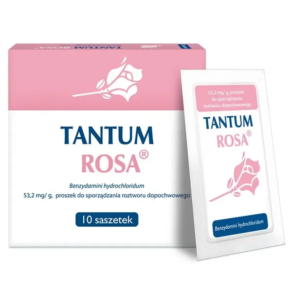 Tantum Rosa 53,2 mg/g, proszek do sporządzania roztworu do irygacji pochwy, 10 saszetek