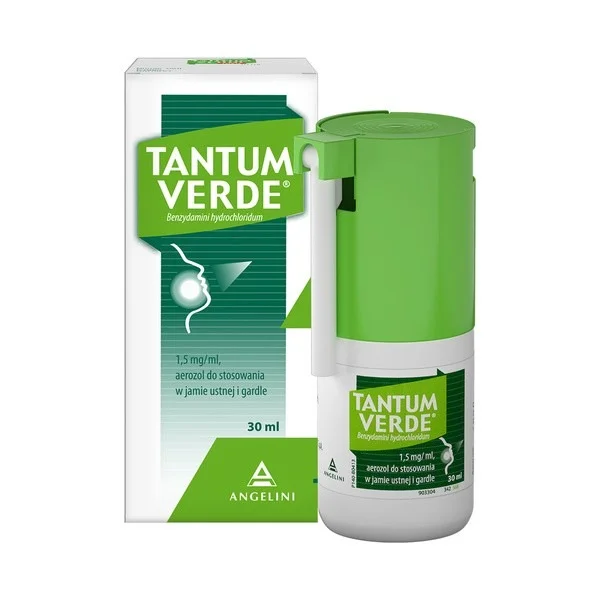 Tantum Verde 1,5 mg/ml, aerozol do stosowania w jamie ustnej i gardle, 30 ml