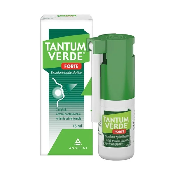 Tantum Verde Forte 3 mg/ml, aerozol do stosowania w jamie ustnej i gardle, 15 ml