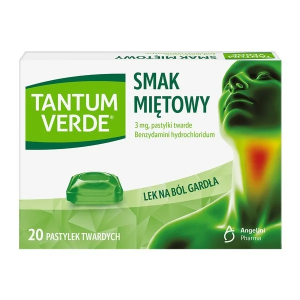 Tantum Verde 3 mg, smak miętowy, 20 pastylek