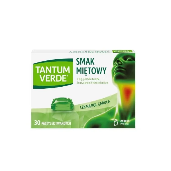 Tantum Verde 3 mg, smak miętowy, 30 pastylek twardych