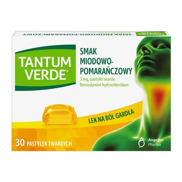 Tantum Verde 3 mg, smak miodowo-pomarańczowy, 30 pastylek