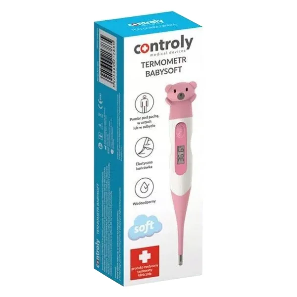 Controly Babysoft, termometr, różowy, 1 sztuka