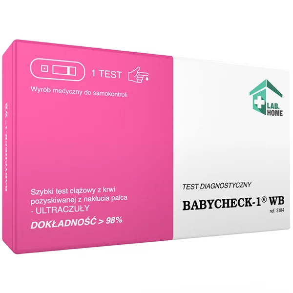 LabHome Babycheck-1, WB test ciążowy z krwi pozyskanej z nakłucia palca, 1 sztuka