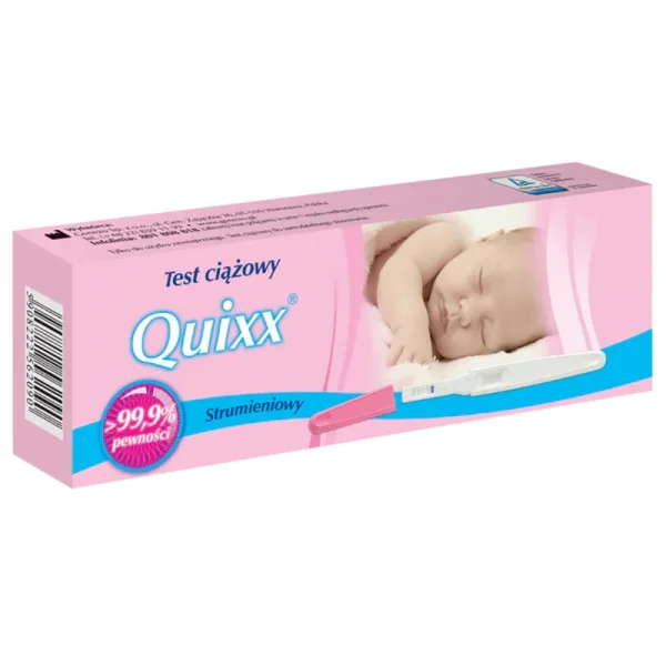 Quixx, test ciążowy, strumieniowy, czuły 25 mIU/ml, 1 sztuka