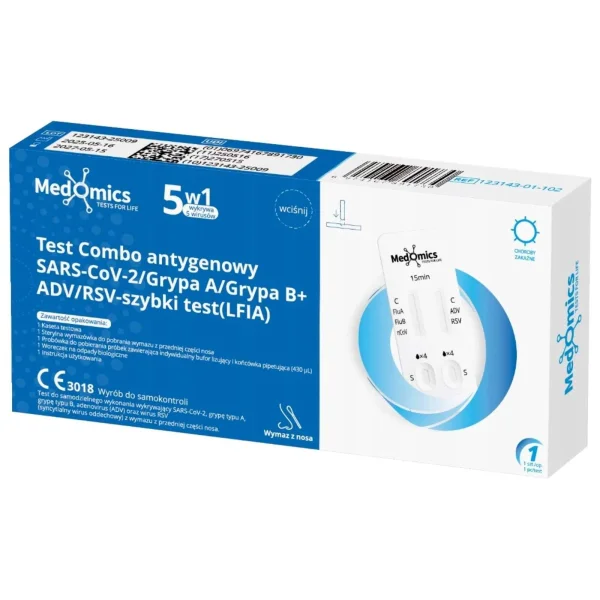 Medomics Test COMBO antygenowy 5w1, 1 sztuka