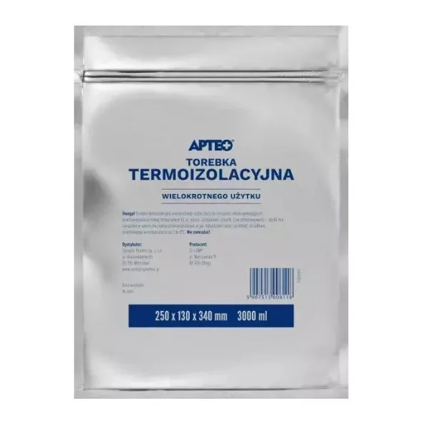 Torba termoizolacyjna do przechowywania leków, 250 x 130 x 340 mm 3000 ml, 1 sztuka