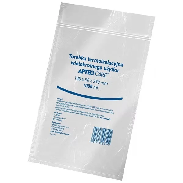Torebka termoizolacyjna wielokrotnego użytku, 180 mm x 90 mm x 290 mm, 1000 ml