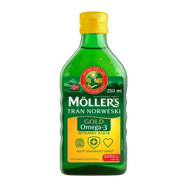 Moller's Gold Tran Norweski, aromat cytrynowy, 250 ml